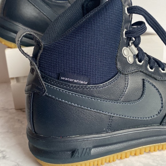 Size 6.5Y Lunar Force 1 SneakerBoot GS Dark Obsidian 706803-401 - Picture 8 of 13